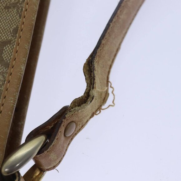 CELINE C Macadam Canvas Shoulder Bag Leather Beige - Picture 8 of 16